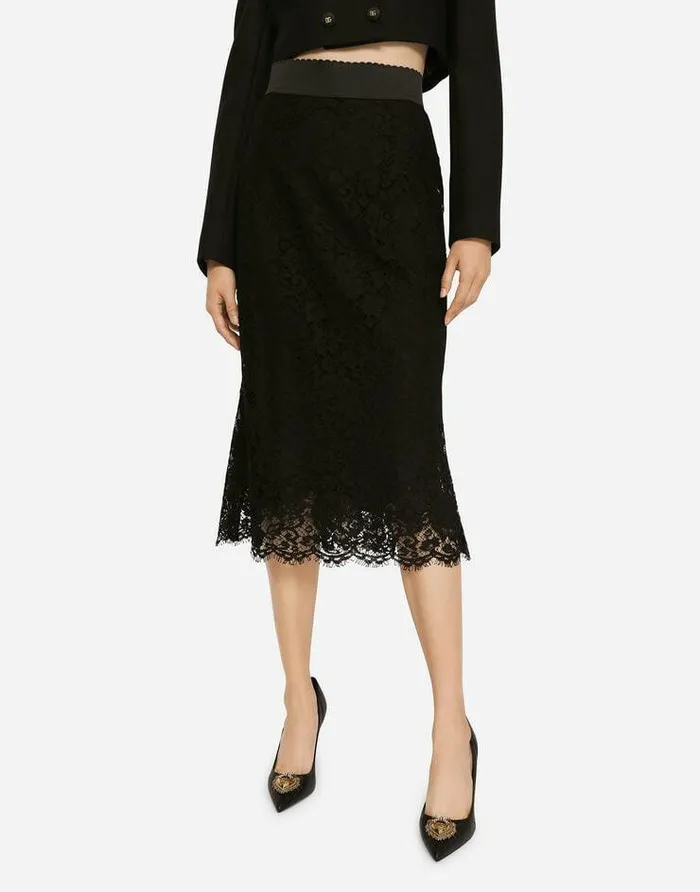Dolce and Gabbana Skirts Women Long Mermaid Skirt In Lace Black Dolce and Gabbana Skirts Women Long Mermaid Skirt In Lace Black