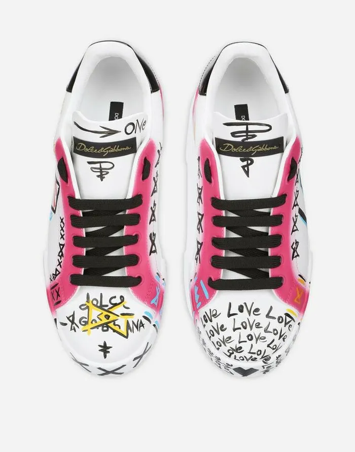 Dolce and Gabbana Sneakers Women Limited Edition Portofino Sneakers Multicolor