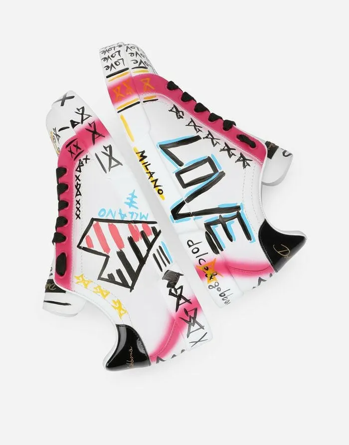 Dolce and Gabbana Sneakers Women Limited Edition Portofino Sneakers Multicolor