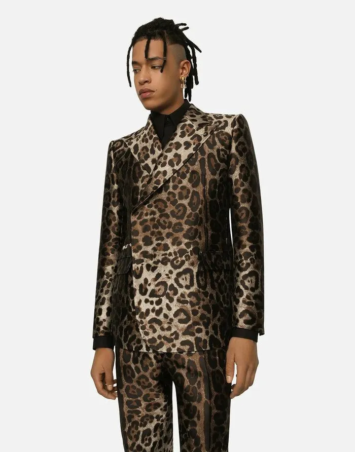 Dolce and Gabbana Suits And Blazers Men Doublebreasted Leoparddesign Jacquard Siciliafit Suit Multicolor Dolce and Gabbana Suits And Blazers Men Doublebreasted Leoparddesign Jacquard Siciliafit Suit Multicolor