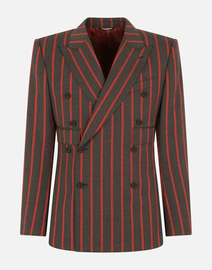 Dolce and Gabbana Suits And Blazers Men Doublebreasted Pinstripe Wool Siciliafit Suit Multicolor Dolce and Gabbana Suits And Blazers Men Doublebreasted Pinstripe Wool Siciliafit Suit Multicolor