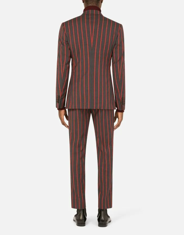 Dolce and Gabbana Suits And Blazers Men Doublebreasted Pinstripe Wool Siciliafit Suit Multicolor Dolce and Gabbana Suits And Blazers Men Doublebreasted Pinstripe Wool Siciliafit Suit Multicolor