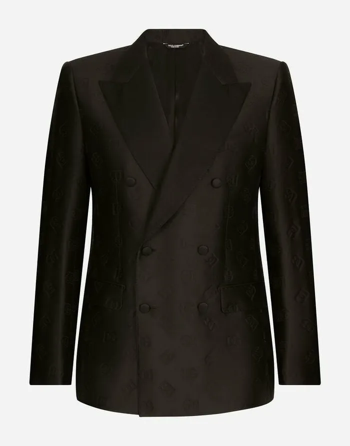 Dolce and Gabbana Suits And Blazers Men Doublebreasted Siciliafit Tuxedo Suit With DG Monogram Black Dolce and Gabbana Suits And Blazers Men Doublebreasted Siciliafit Tuxedo Suit With DG Monogram Black
