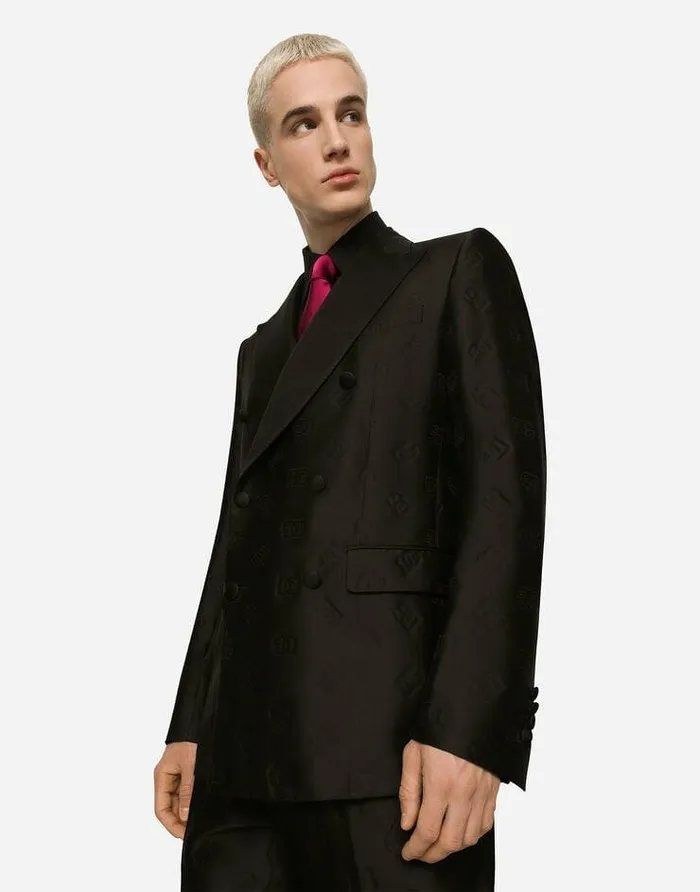 Dolce and Gabbana Suits And Blazers Men Doublebreasted Siciliafit Tuxedo Suit With DG Monogram Black Dolce and Gabbana Suits And Blazers Men Doublebreasted Siciliafit Tuxedo Suit With DG Monogram Black