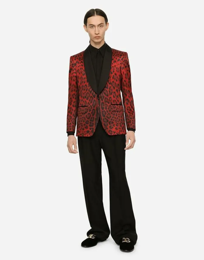 Dolce and Gabbana Suits And Blazers Men Leopardprint Satin Siciliafit Tuxedo Jacket Multicolor Dolce and Gabbana Suits And Blazers Men Leopardprint Satin Siciliafit Tuxedo Jacket Multicolor