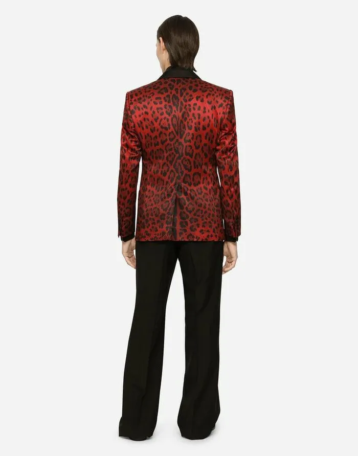 Dolce and Gabbana Suits And Blazers Men Leopardprint Satin Siciliafit Tuxedo Jacket Multicolor Dolce and Gabbana Suits And Blazers Men Leopardprint Satin Siciliafit Tuxedo Jacket Multicolor