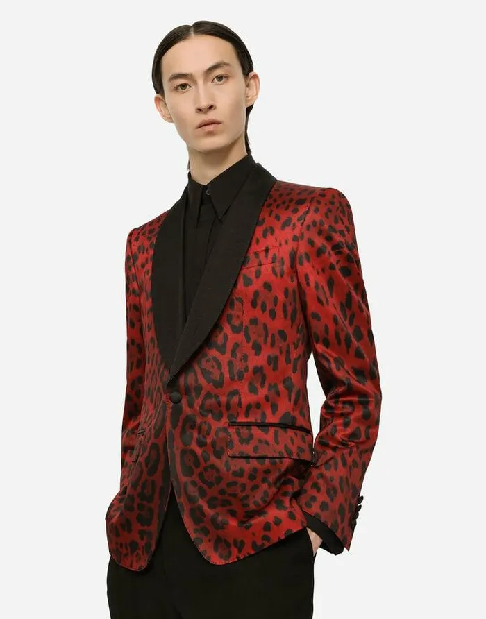 Dolce and Gabbana Suits And Blazers Men Leopardprint Satin Siciliafit Tuxedo Jacket Multicolor Dolce and Gabbana Suits And Blazers Men Leopardprint Satin Siciliafit Tuxedo Jacket Multicolor
