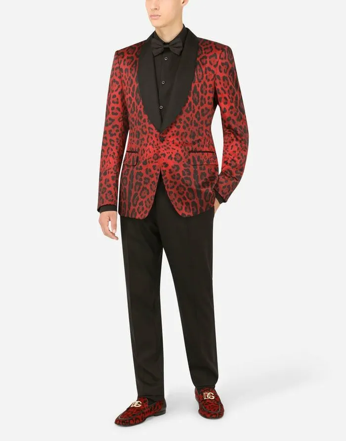 Dolce and Gabbana Suits And Blazers Men Leopardprint Satin Siciliafit Tuxedo Jacket Multicolor Dolce and Gabbana Suits And Blazers Men Leopardprint Satin Siciliafit Tuxedo Jacket Multicolor
