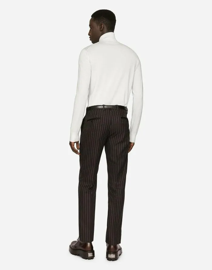 Dolce and Gabbana Sweaters And Cardigans Men Cashmere And Silk Turtleneck Sweater White Dolce and Gabbana Sweaters And Cardigans Men Cashmere And Silk Turtleneck Sweater White