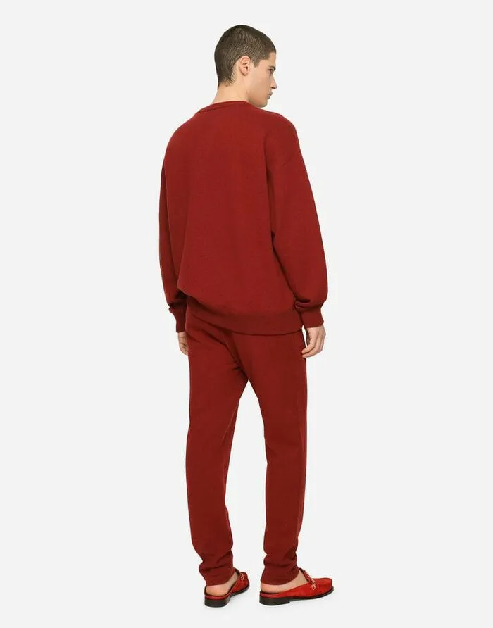 Dolce and Gabbana Sweaters And Cardigans Men Cashmere Roundneck Sweater With DG Logo Bordeaux Dolce and Gabbana Sweaters And Cardigans Men Cashmere Roundneck Sweater With DG Logo Bordeaux