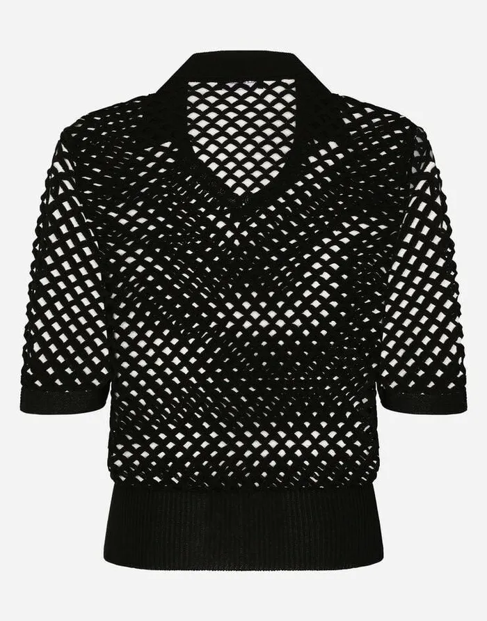 Dolce and Gabbana Sweaters And Cardigans Men Cotton Poloshirt Black Dolce and Gabbana Sweaters And Cardigans Men Cotton Poloshirt Black
