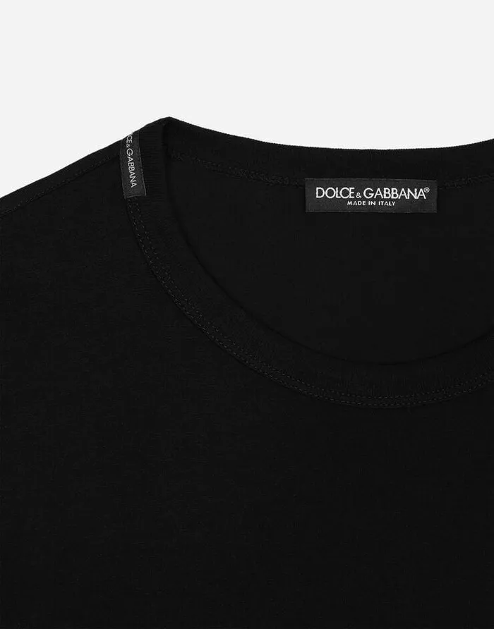 Dolce and Gabbana TShirts And Polos Men Cotton Tshirt With Embroidery Multicolor Dolce and Gabbana TShirts And Polos Men Cotton Tshirt With Embroidery Multicolor