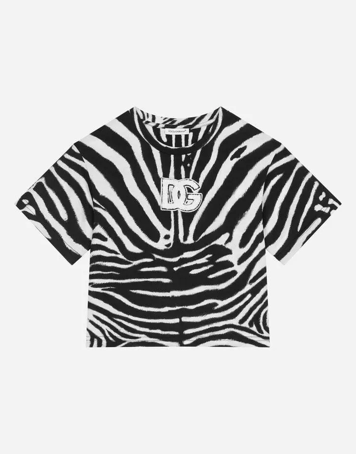 Dolce and Gabbana TShirts And Sweatshirts Children Zebraprint Jersey Tshirt Multicolor