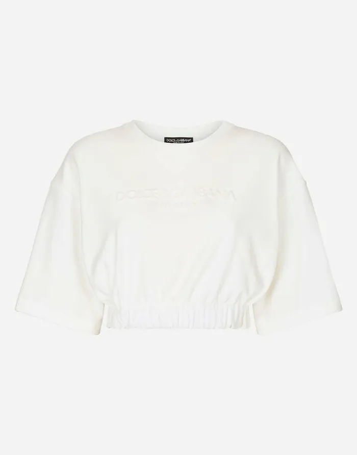 Dolce and Gabbana TShirts And Sweatshirts Women Chenille Top With DolceandGabbana Logo Multicolor Dolce and Gabbana TShirts And Sweatshirts Women Chenille Top With DolceandGabbana Logo Multicolor