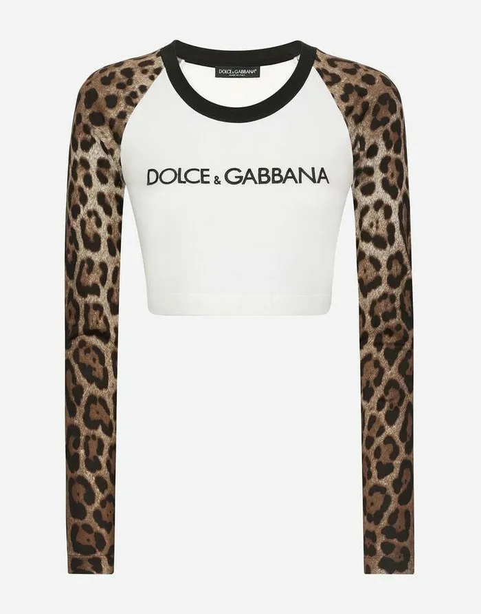 Dolce and Gabbana TShirts And Sweatshirts Women Longsleeved Tshirt With DolceandGabbana Logo White Dolce and Gabbana TShirts And Sweatshirts Women Longsleeved Tshirt With DolceandGabbana Logo White