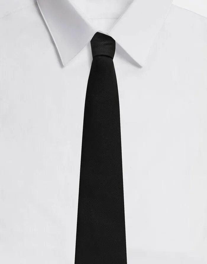 Dolce and Gabbana Ties And Pocket Squares Men 10cm Silk Faille Blade Tie Black Dolce and Gabbana Ties And Pocket Squares Men 10cm Silk Faille Blade Tie Black