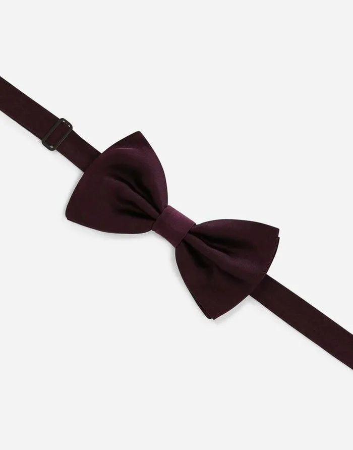 Dolce and Gabbana Ties And Pocket Squares Men Silk Satin Bow Tie Purple Dolce and Gabbana Ties And Pocket Squares Men Silk Satin Bow Tie Purple