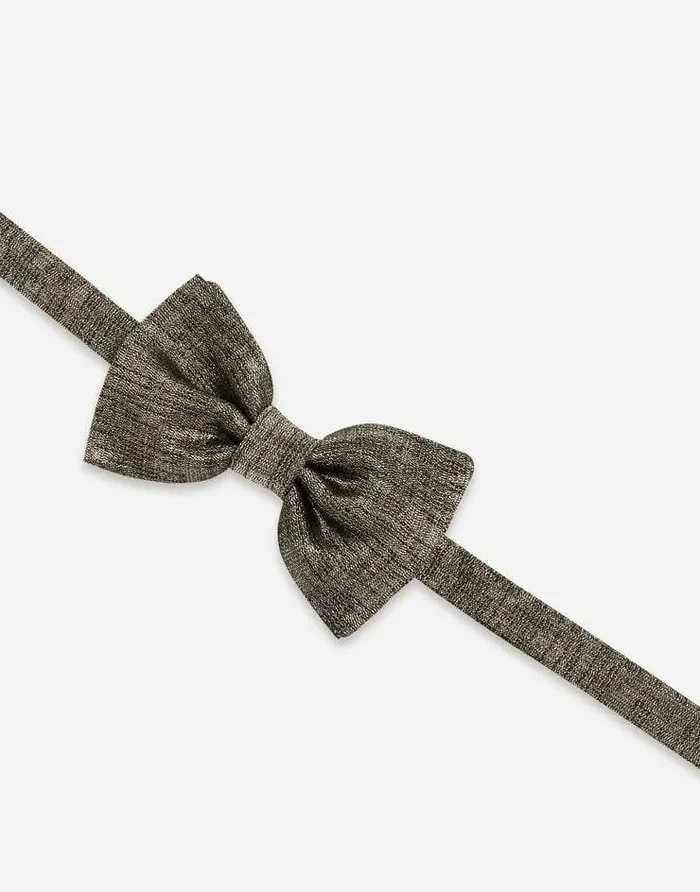 Dolce and Gabbana Ties And Pocket Squares Men Tieprint Silk Jacquard Bow Tie Silver Dolce and Gabbana Ties And Pocket Squares Men Tieprint Silk Jacquard Bow Tie Silver