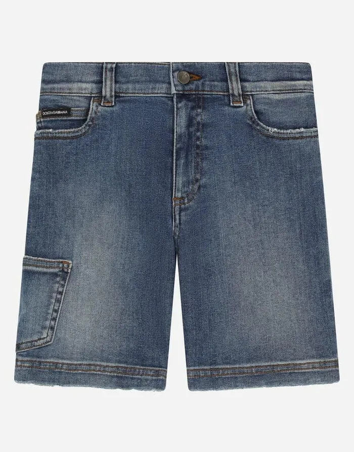 Dolce and Gabbana Trousers And Shorts Children Blue Wash Stretch Denim Shorts Multicolor Dolce and Gabbana Trousers And Shorts Children Blue Wash Stretch Denim Shorts Multicolor