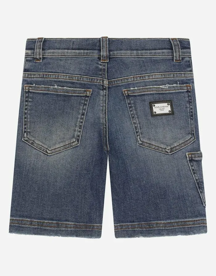 Dolce and Gabbana Trousers And Shorts Children Blue Wash Stretch Denim Shorts Multicolor Dolce and Gabbana Trousers And Shorts Children Blue Wash Stretch Denim Shorts Multicolor