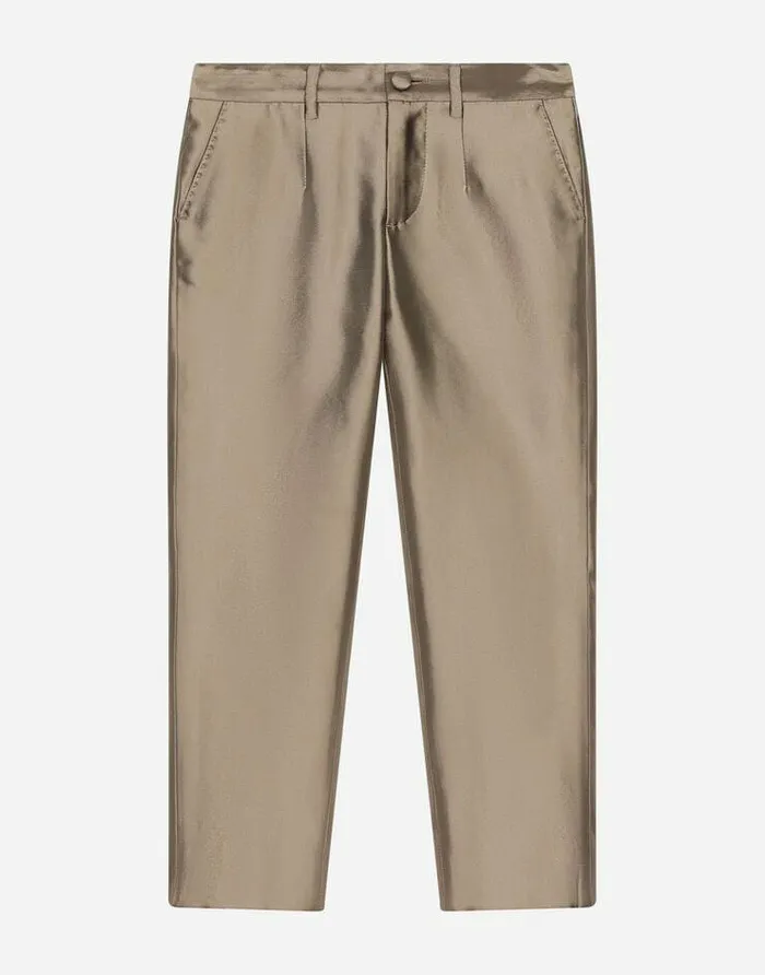 Dolce and Gabbana Trousers And Shorts Children Classic Mikado Silk Pants Green Dolce and Gabbana Trousers And Shorts Children Classic Mikado Silk Pants Green