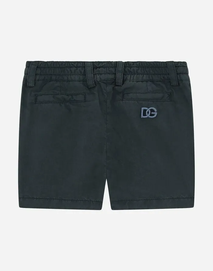 Dolce and Gabbana Trousers And Shorts Children Garmentdyed Canvas Shorts With Drawstring Blue Dolce and Gabbana Trousers And Shorts Children Garmentdyed Canvas Shorts With Drawstring Blue