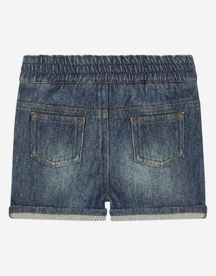 Dolce and Gabbana Trousers And Shorts Children Jersey Denim Jogging Shorts With DG Logo Blue Dolce and Gabbana Trousers And Shorts Children Jersey Denim Jogging Shorts With DG Logo Blue