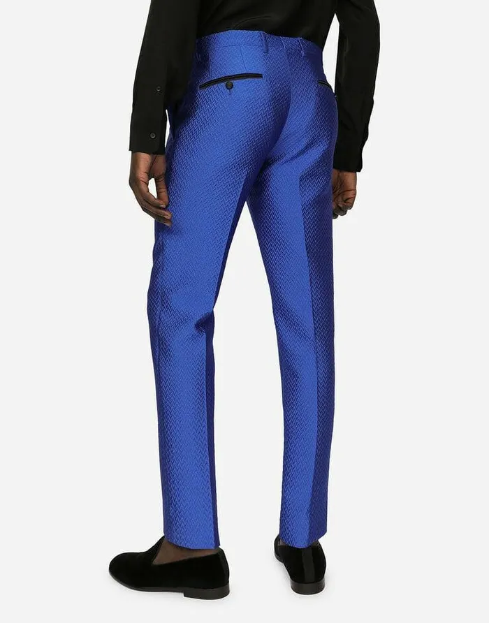 Dolce and Gabbana Trousers And Shorts Men Herringboneeffect Jacquard Pants Multicolor Dolce and Gabbana Trousers And Shorts Men Herringboneeffect Jacquard Pants Multicolor