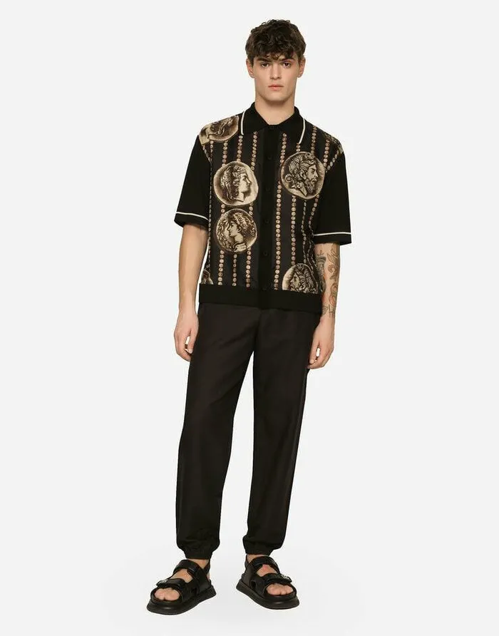Dolce and Gabbana Trousers And Shorts Men Linen And Cotton Jogging Pants With Logo Label Black Dolce and Gabbana Trousers And Shorts Men Linen And Cotton Jogging Pants With Logo Label Black