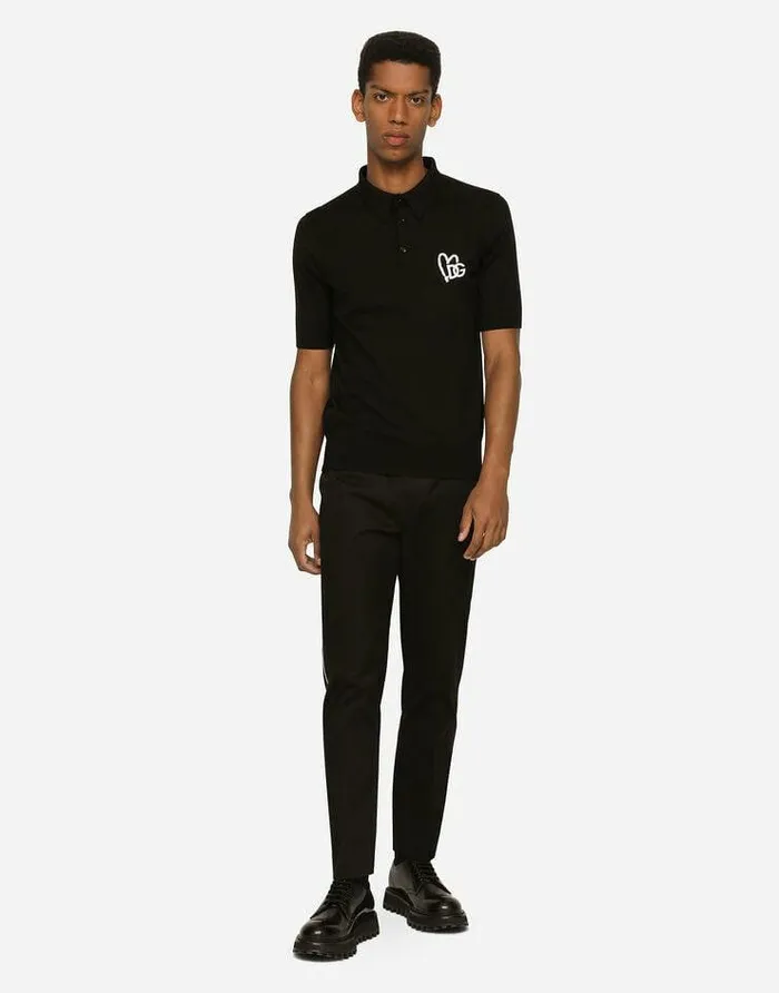 Dolce and Gabbana Trousers And Shorts Men Stretch Cotton Pants With DG Hardware Black Dolce and Gabbana Trousers And Shorts Men Stretch Cotton Pants With DG Hardware Black