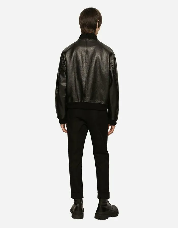 Dolce and Gabbana Trousers And Shorts Men Stretch Drill Pants With ReEdition Label Black