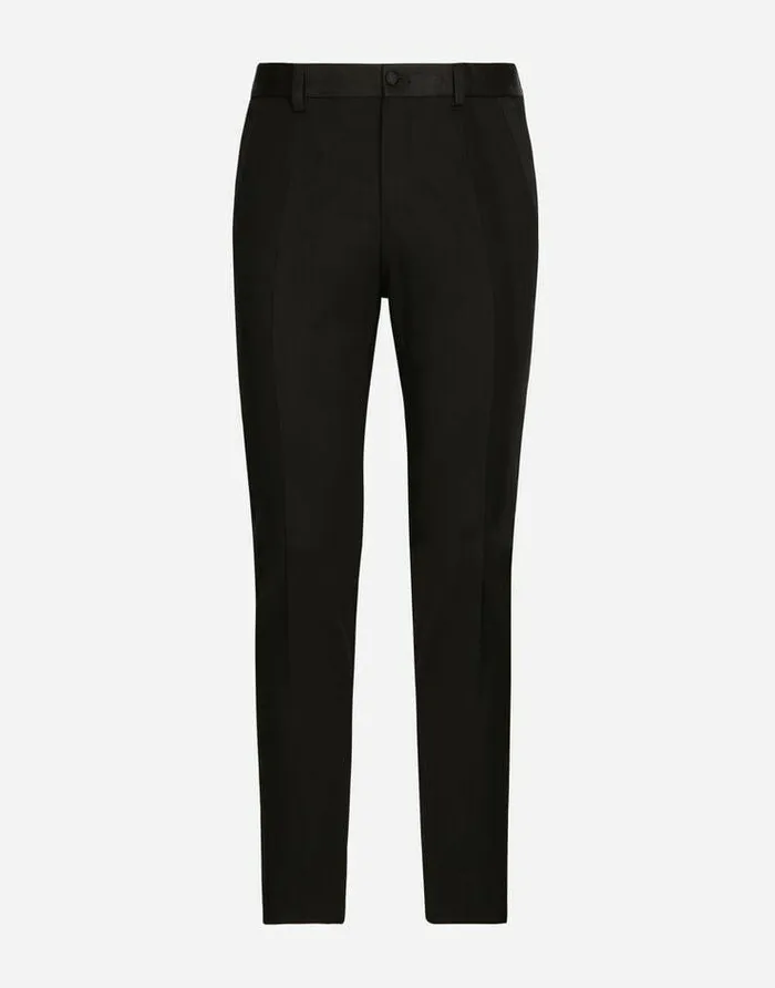 Dolce and Gabbana Trousers And Shorts Men Stretch Tuxedo Pants Black