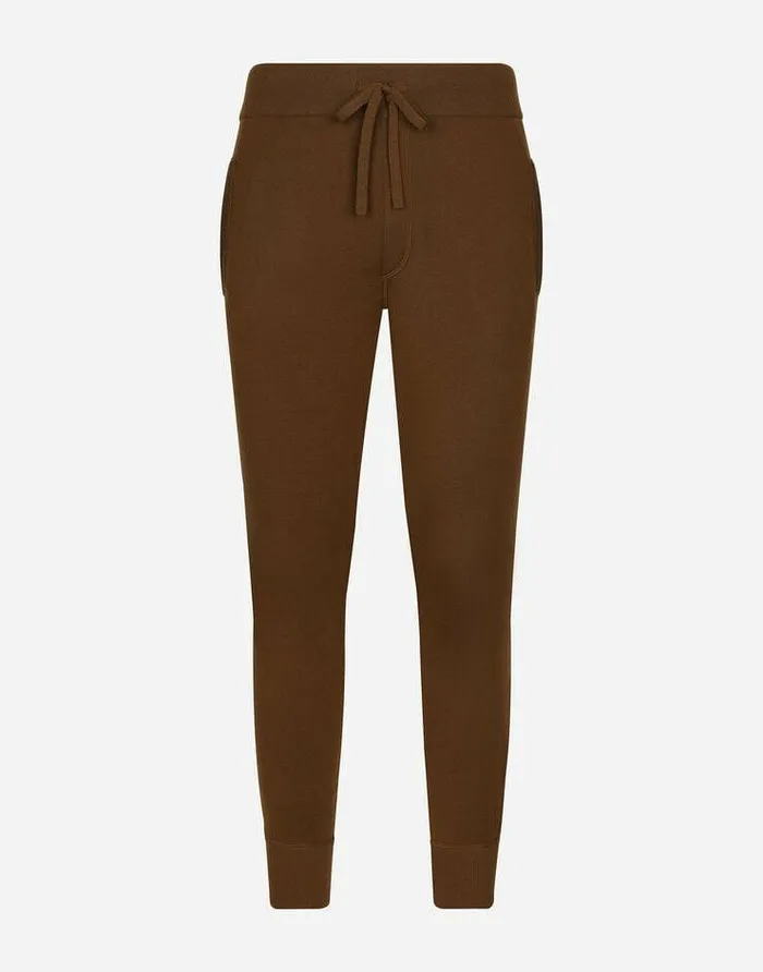 Dolce and Gabbana Trousers And Shorts Men Wool And Cashmere Knit Jogging Pants Brown Dolce and Gabbana Trousers And Shorts Men Wool And Cashmere Knit Jogging Pants Brown