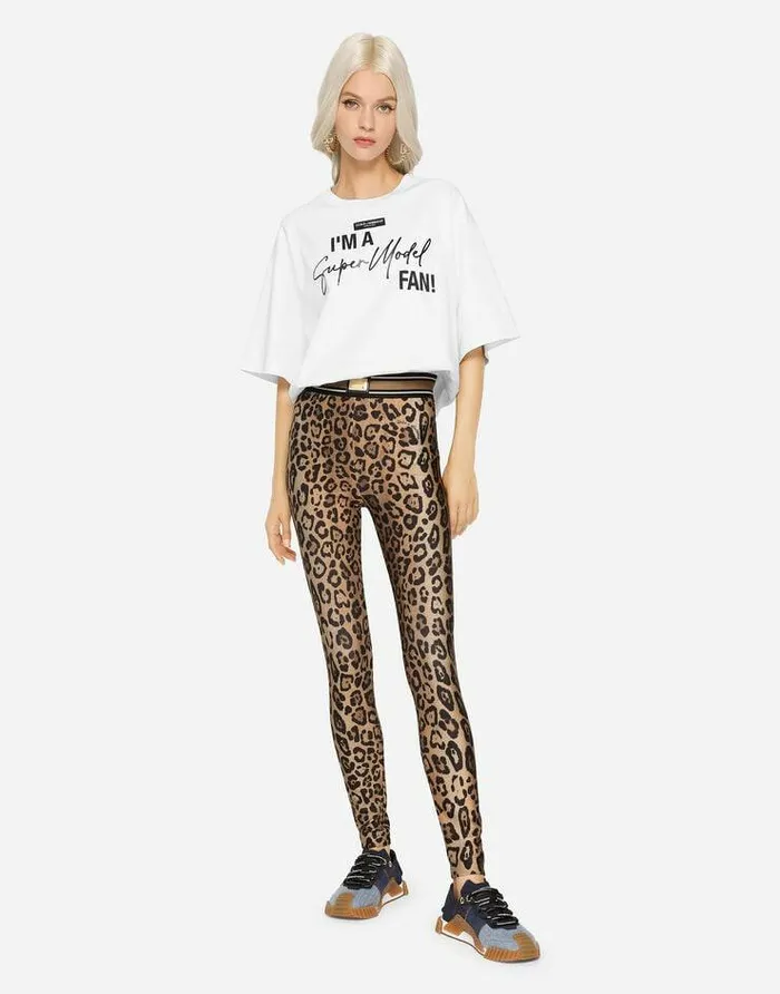 Dolce and Gabbana Trousers And Shorts Women Leopardprint Spandexjersey Leggings Multicolor Dolce and Gabbana Trousers And Shorts Women Leopardprint Spandexjersey Leggings Multicolor