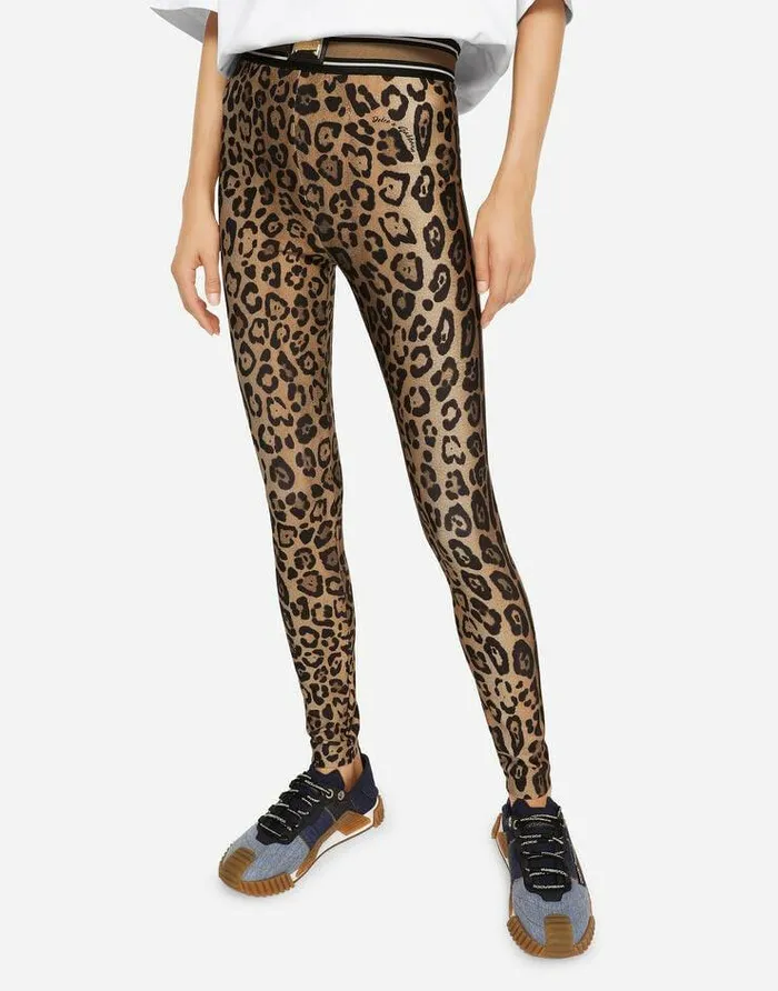 Dolce and Gabbana Trousers And Shorts Women Leopardprint Spandexjersey Leggings Multicolor Dolce and Gabbana Trousers And Shorts Women Leopardprint Spandexjersey Leggings Multicolor