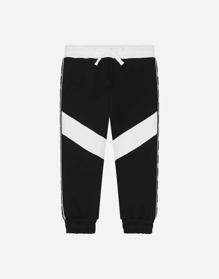 Dolce and Gabbana Trousers And Skirts Children Jersey Jogging Pants With Branded Bands Multicolor Dolce and Gabbana Trousers And Skirts Children Jersey Jogging Pants With Branded Bands Multicolor