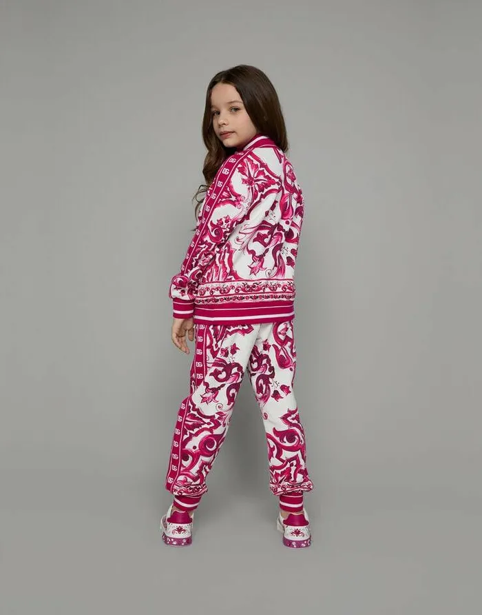 Dolce and Gabbana Trousers And Skirts Children Majolicaprint Jersey Jogging Pants Multicolor Dolce and Gabbana Trousers And Skirts Children Majolicaprint Jersey Jogging Pants Multicolor