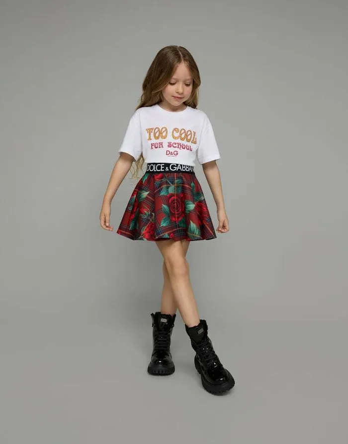 Dolce and Gabbana Trousers And Skirts Children Scuba Circle Skirt With Branded Elasticated Waistband Red Dolce and Gabbana Trousers And Skirts Children Scuba Circle Skirt With Branded Elasticated Waistband Red