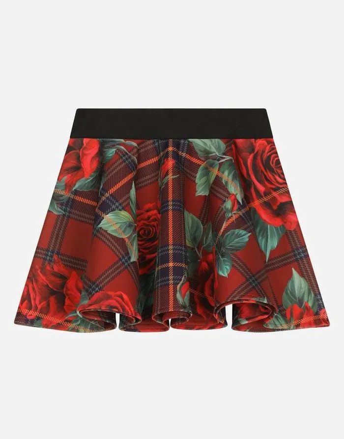 Dolce and Gabbana Trousers And Skirts Children Scuba Circle Skirt With Branded Elasticated Waistband Red Dolce and Gabbana Trousers And Skirts Children Scuba Circle Skirt With Branded Elasticated Waistband Red