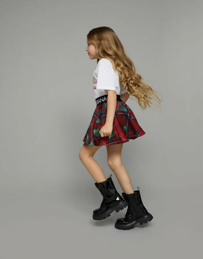 Dolce and Gabbana Trousers And Skirts Children Scuba Circle Skirt With Branded Elasticated Waistband Red Dolce and Gabbana Trousers And Skirts Children Scuba Circle Skirt With Branded Elasticated Waistband Red