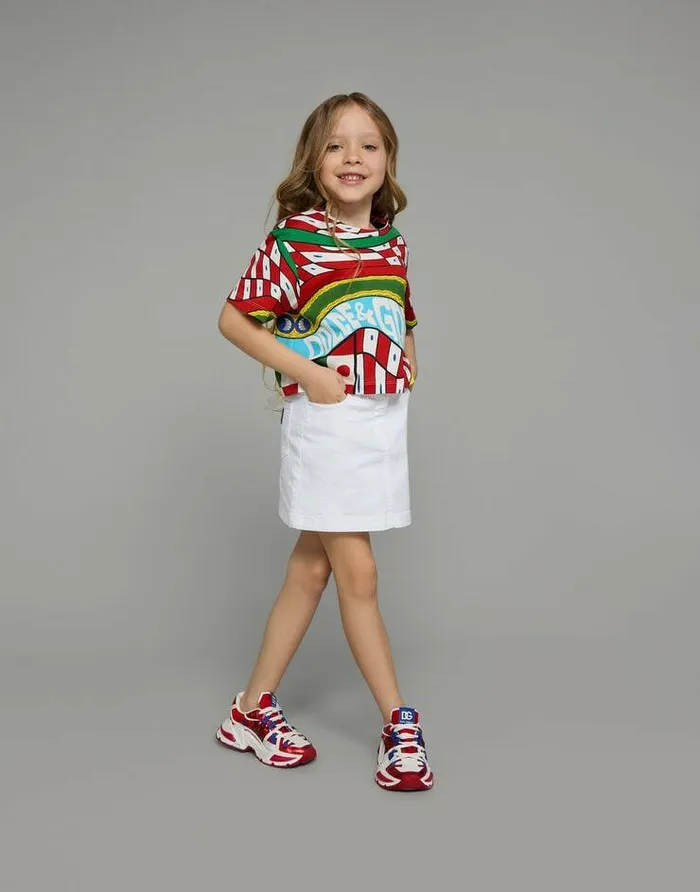 Dolce and Gabbana Trousers And Skirts Children Short White Stretch Denim Skirt White Dolce and Gabbana Trousers And Skirts Children Short White Stretch Denim Skirt White