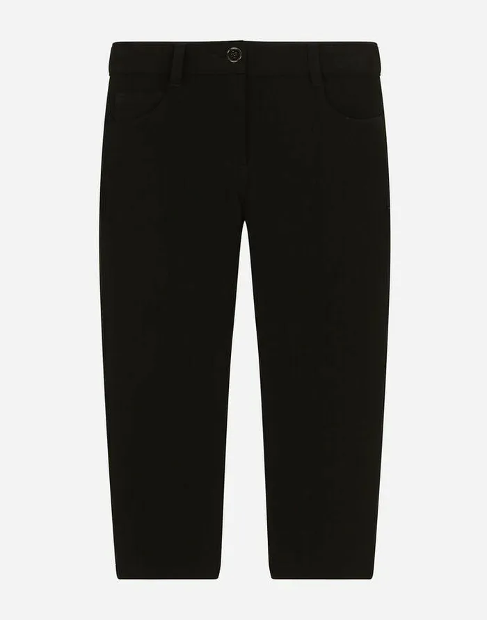 Dolce and Gabbana Trousers And Skirts Children Stretch Cady Pants Black