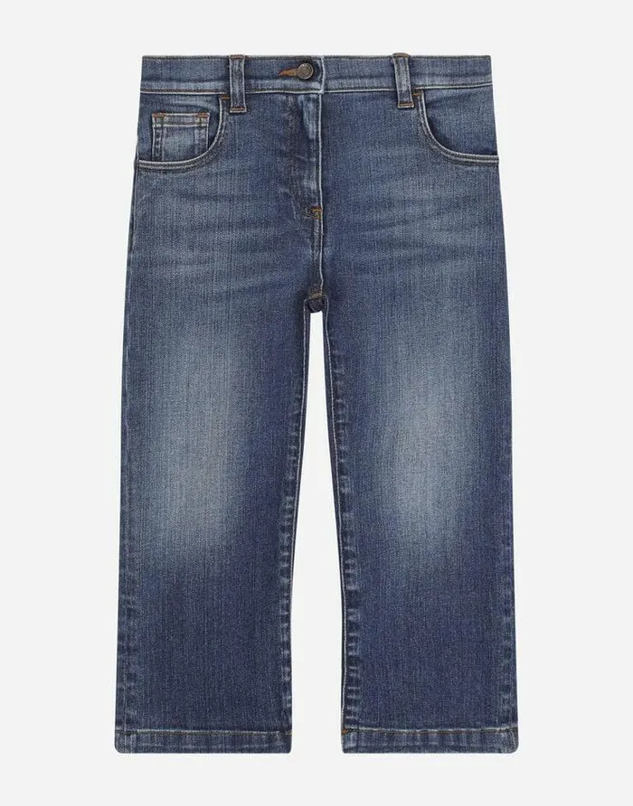 Dolce and Gabbana Trousers And Skirts Children Stretch Denim Jeans With Branded Tag Blue Dolce and Gabbana Trousers And Skirts Children Stretch Denim Jeans With Branded Tag Blue