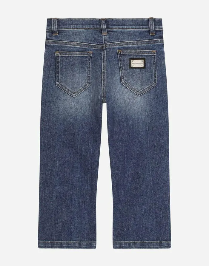 Dolce and Gabbana Trousers And Skirts Children Stretch Denim Jeans With Branded Tag Blue Dolce and Gabbana Trousers And Skirts Children Stretch Denim Jeans With Branded Tag Blue