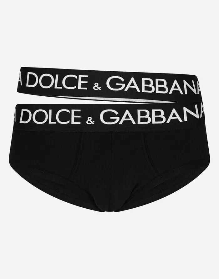 Dolce and Gabbana Underwear And Loungewear Men Twowaystretch Jersey Brando Briefs With Double Waistband Black Dolce and Gabbana Underwear And Loungewear Men Twowaystretch Jersey Brando Briefs With Double Waistband Black