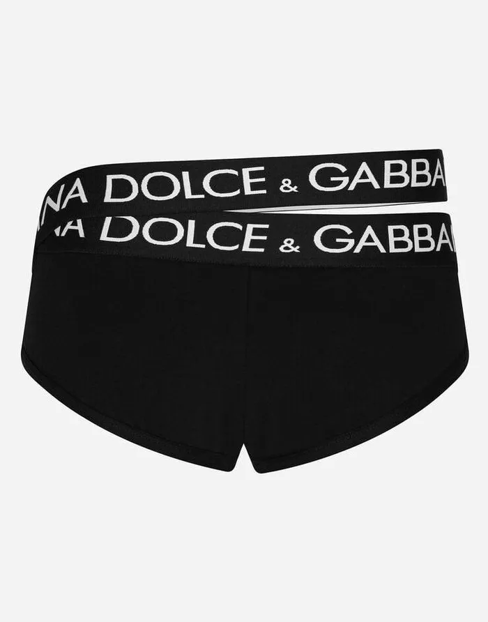 Dolce and Gabbana Underwear And Loungewear Men Twowaystretch Jersey Brando Briefs With Double Waistband Black Dolce and Gabbana Underwear And Loungewear Men Twowaystretch Jersey Brando Briefs With Double Waistband Black