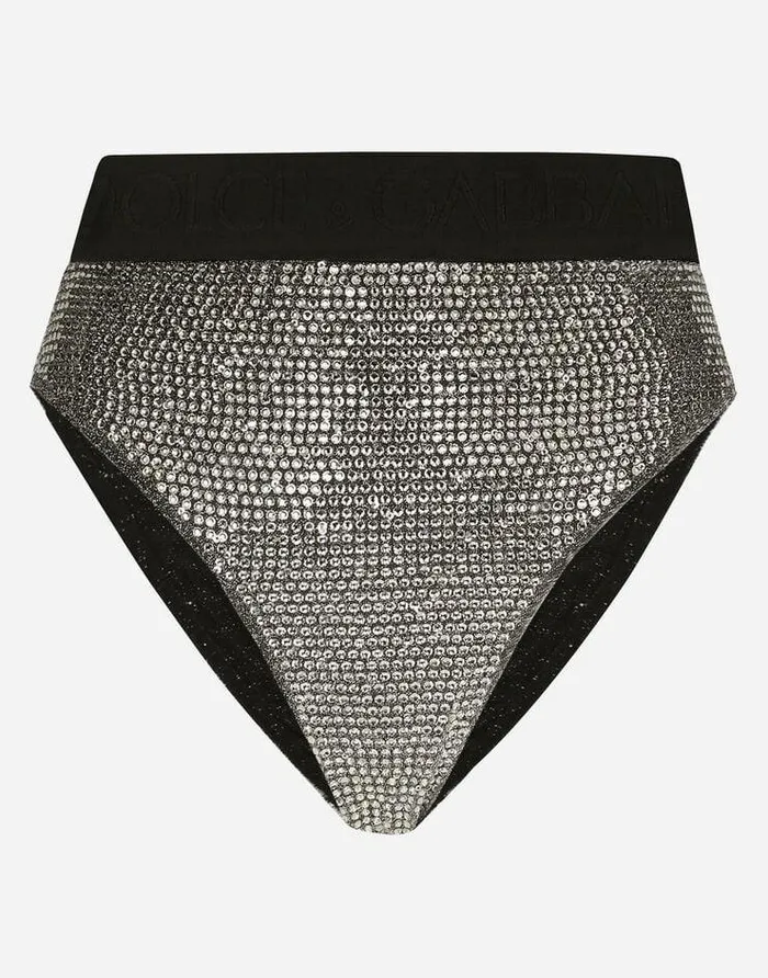 Dolce and Gabbana Underwear Women KIM DOLCEandGABBANA Highwaisted Briefs With Sequins And Fusible Rhinestones Multicolor Dolce and Gabbana Underwear Women KIM DOLCEandGABBANA Highwaisted Briefs With Sequins And Fusible Rhinestones Multicolor
