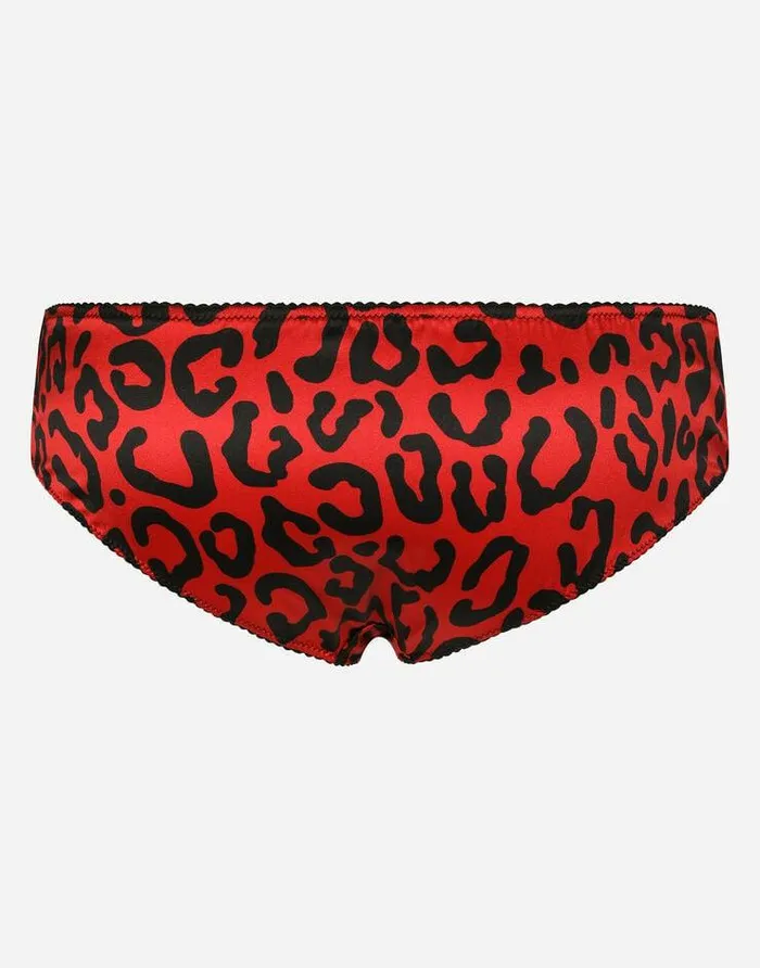 Dolce and Gabbana Underwear Women Leopardprint Satin Panties Multicolor Dolce and Gabbana Underwear Women Leopardprint Satin Panties Multicolor