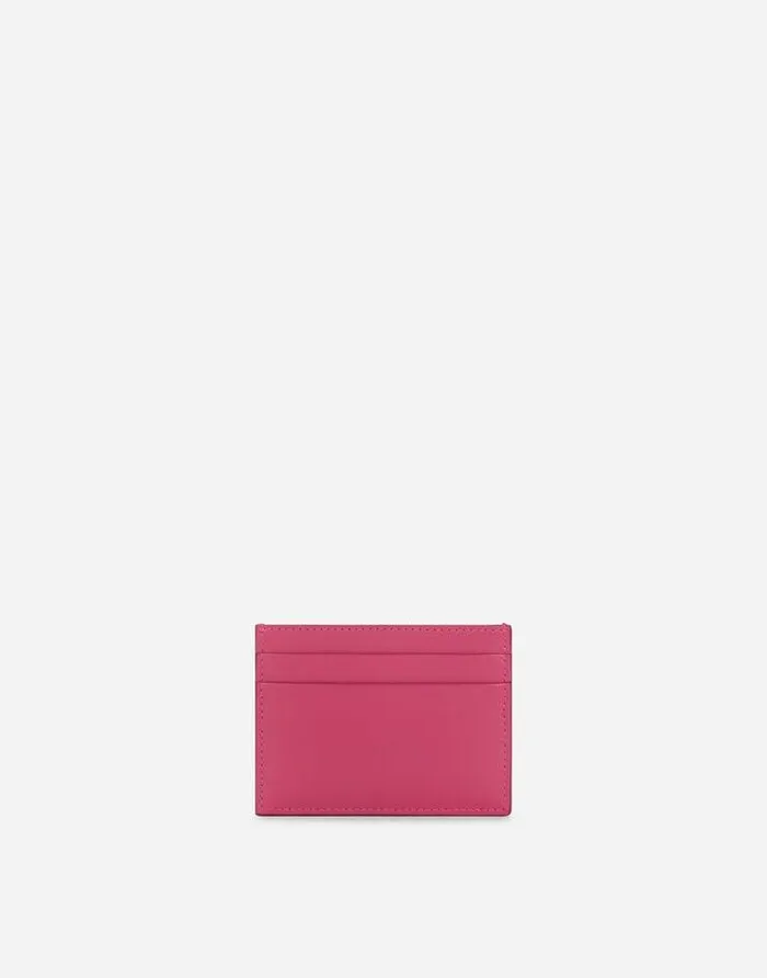 Dolce and Gabbana Wallets And Small Leather Goods Women Calfskin Card Holder With DG Logo Lilac Dolce and Gabbana Wallets And Small Leather Goods Women Calfskin Card Holder With DG Logo Lilac