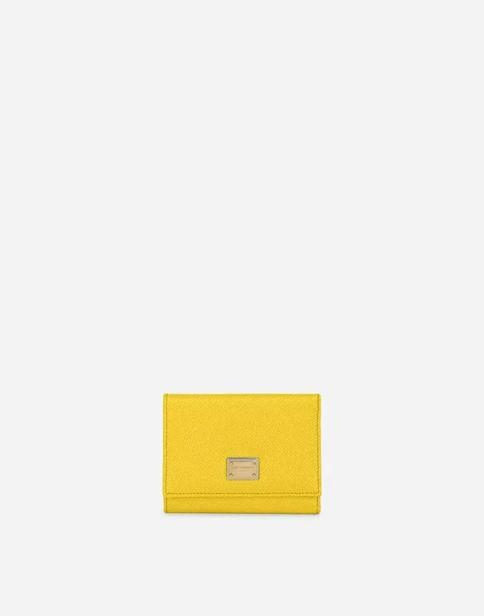 Dolce and Gabbana Wallets And Small Leather Goods Women Dauphine Calfskin Frenchflap Wallet Yellow Dolce and Gabbana Wallets And Small Leather Goods Women Dauphine Calfskin Frenchflap Wallet Yellow